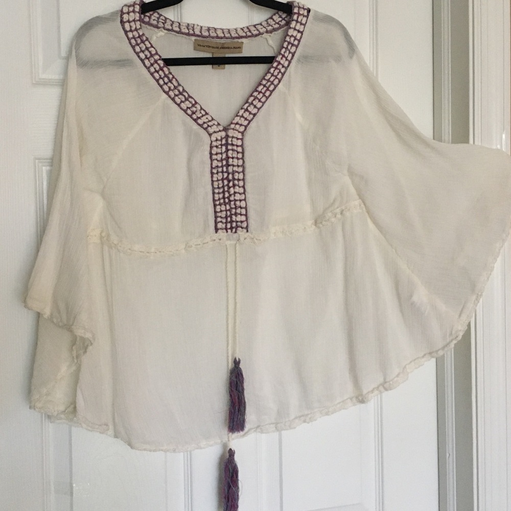 Nine West Vintage America Jeans Hippie Boho Top